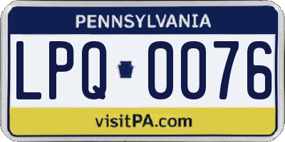 PA license plate LPQ0076