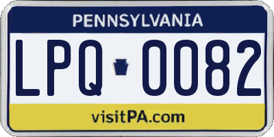 PA license plate LPQ0082
