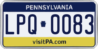 PA license plate LPQ0083