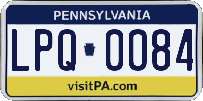 PA license plate LPQ0084