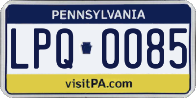 PA license plate LPQ0085