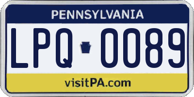 PA license plate LPQ0089