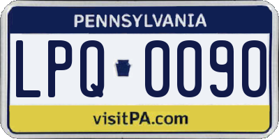 PA license plate LPQ0090