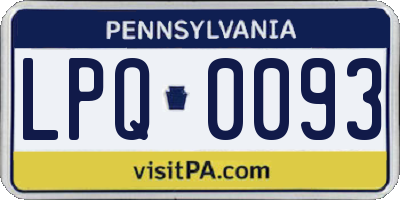 PA license plate LPQ0093