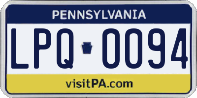 PA license plate LPQ0094