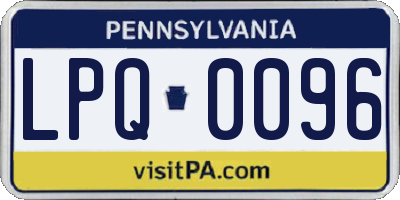 PA license plate LPQ0096