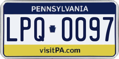PA license plate LPQ0097