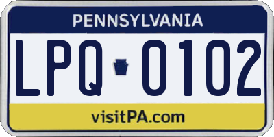 PA license plate LPQ0102