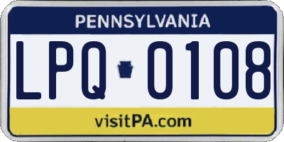 PA license plate LPQ0108