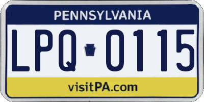 PA license plate LPQ0115