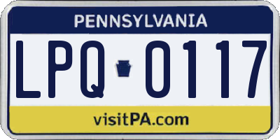 PA license plate LPQ0117