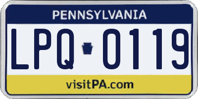 PA license plate LPQ0119