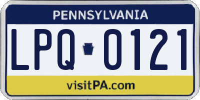 PA license plate LPQ0121