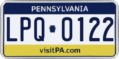 PA license plate LPQ0122
