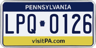PA license plate LPQ0126