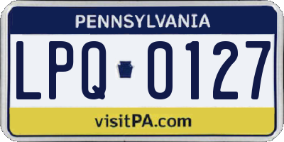 PA license plate LPQ0127