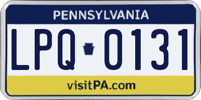 PA license plate LPQ0131