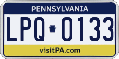 PA license plate LPQ0133