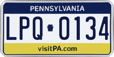 PA license plate LPQ0134