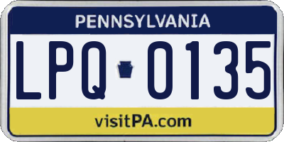 PA license plate LPQ0135