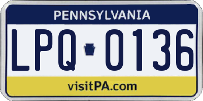 PA license plate LPQ0136
