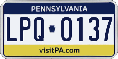 PA license plate LPQ0137