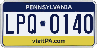 PA license plate LPQ0140