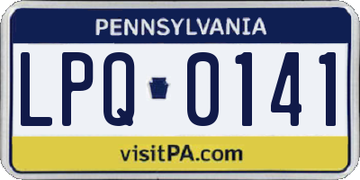 PA license plate LPQ0141