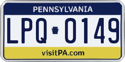 PA license plate LPQ0149