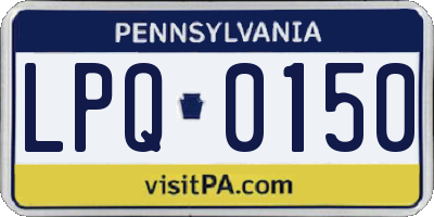 PA license plate LPQ0150