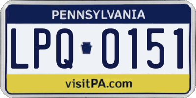 PA license plate LPQ0151