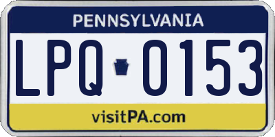 PA license plate LPQ0153