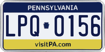 PA license plate LPQ0156