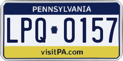 PA license plate LPQ0157
