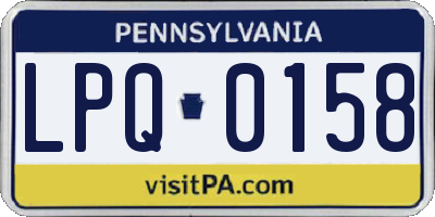 PA license plate LPQ0158