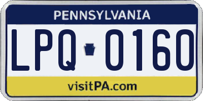 PA license plate LPQ0160