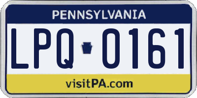 PA license plate LPQ0161