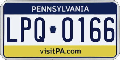 PA license plate LPQ0166