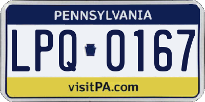 PA license plate LPQ0167