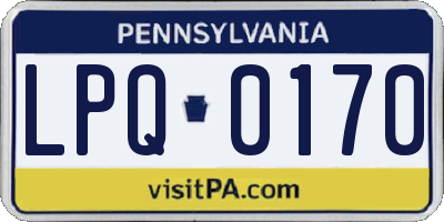 PA license plate LPQ0170
