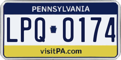 PA license plate LPQ0174