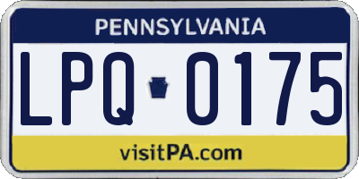 PA license plate LPQ0175