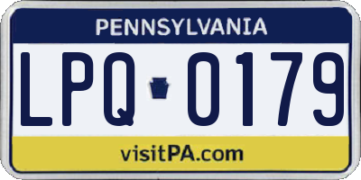 PA license plate LPQ0179