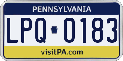 PA license plate LPQ0183