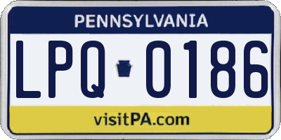 PA license plate LPQ0186