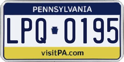 PA license plate LPQ0195