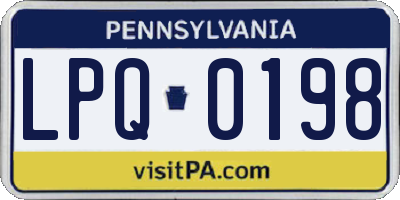 PA license plate LPQ0198