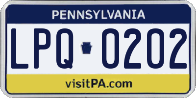 PA license plate LPQ0202