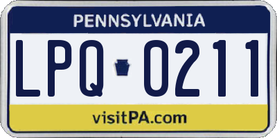 PA license plate LPQ0211