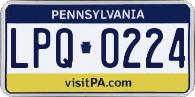 PA license plate LPQ0224